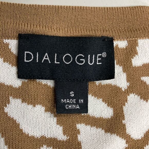 DIALOGUE, Animal Print,Women’s Cardigan,Tan&White  - Picture 6 of 9